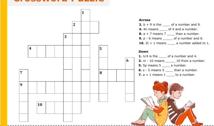 Algebra crossword puzzle answer key