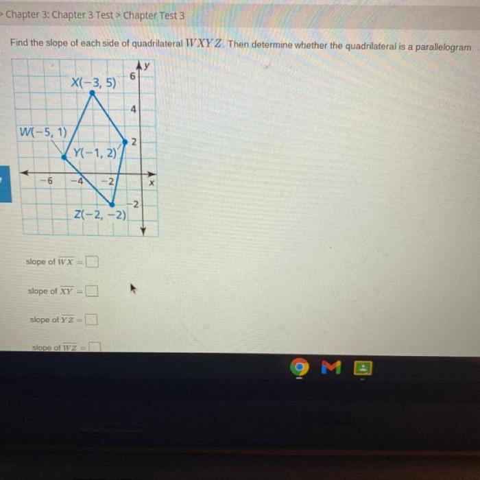 Chapter 3 geometry test answers