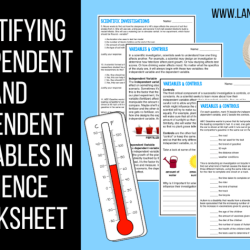 Worksheet independent and dependent variables