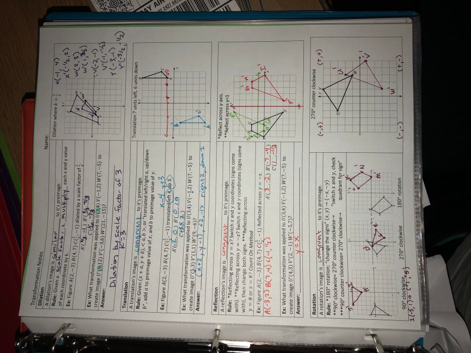 Rigid or nonrigid transformations answer key