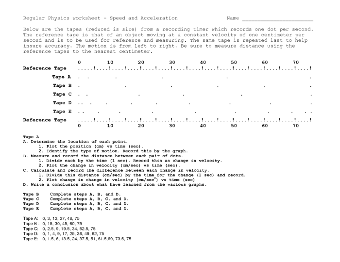 Speed velocity and acceleration worksheet answers